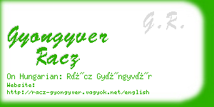 gyongyver racz business card